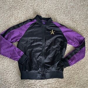 Jeffree Star Fashion Unisex Purple Black Gold Satin Crown Embroidered Jacket L